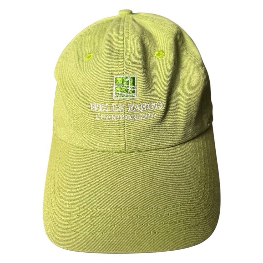 Wells Fargo Hat Green Adjustable Strapback Cotton Embroidered Logo Cap B18G